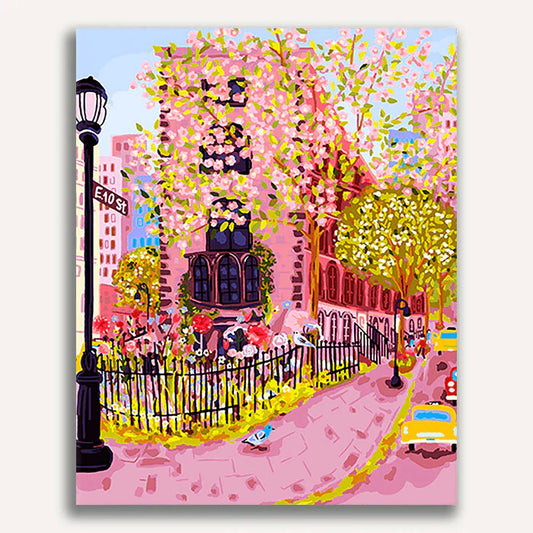 Pink Streets Paint by Numbers