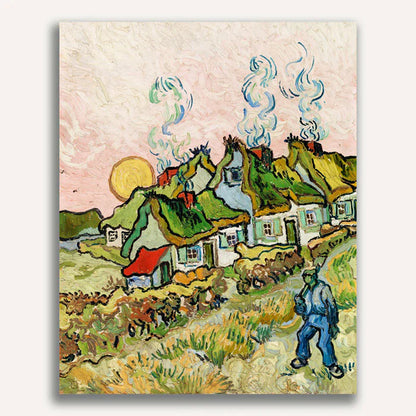 Houses and Figure by Vincent Van Gogh Paint by Numbers