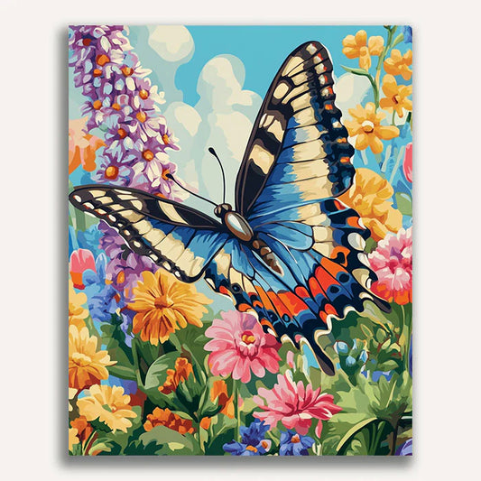 Fluttering Blooms Paint by Numbers #33