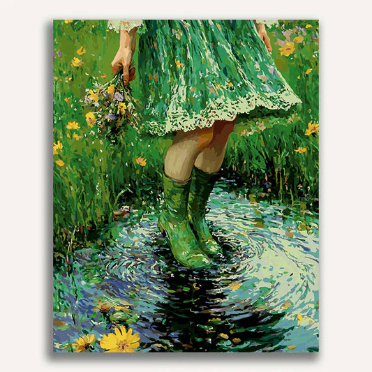 Miss Dancing in the Water Paint By Numbers