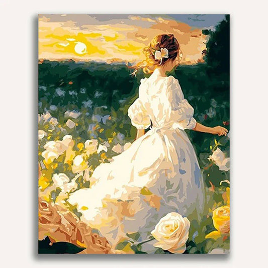 Girl in the Field of Flowers Paint By Numbers