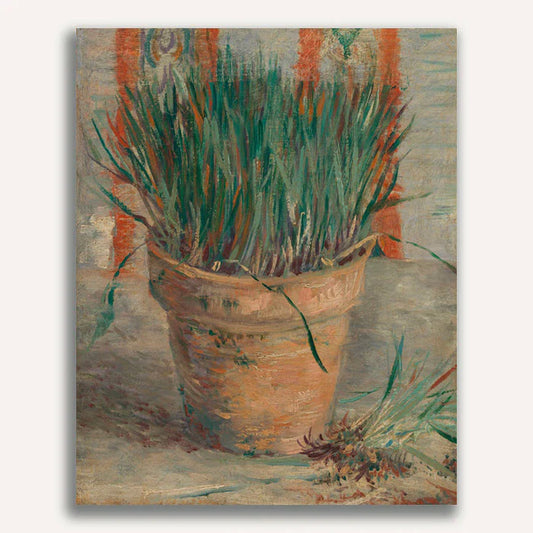 Flowerpot with Garlic Chives by Vincent Van Gogh Paint by Numbers