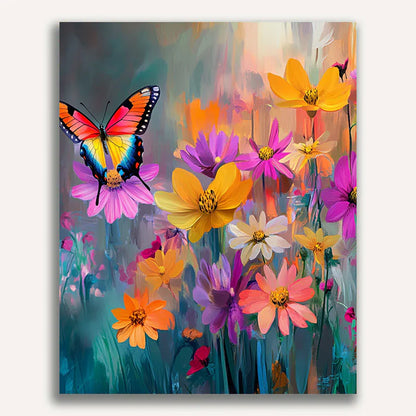 Fluttering Blooms Paint by Numbers #32