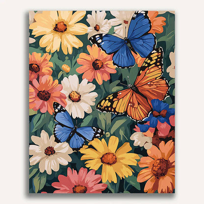 Fluttering Blooms Paint by Numbers #47