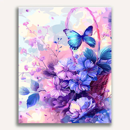 Butterfly Flower Basket Paint by Numbers