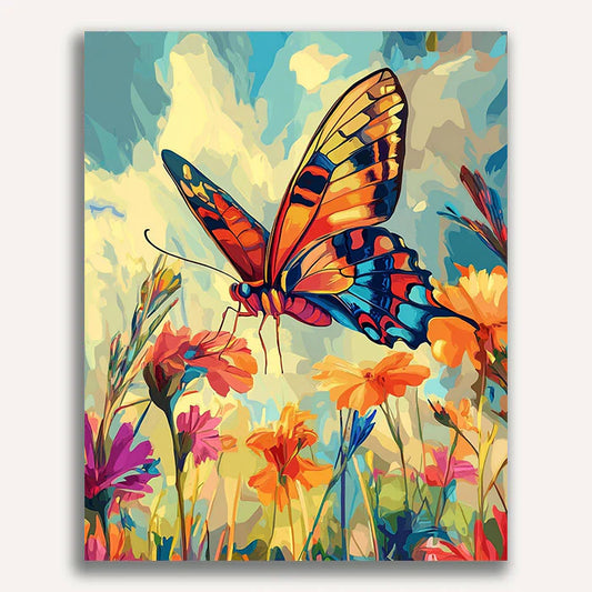 Fluttering Blooms Paint by Numbers #40