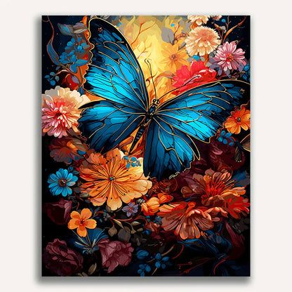 Butterflies resting on flowers Paint by Numbers