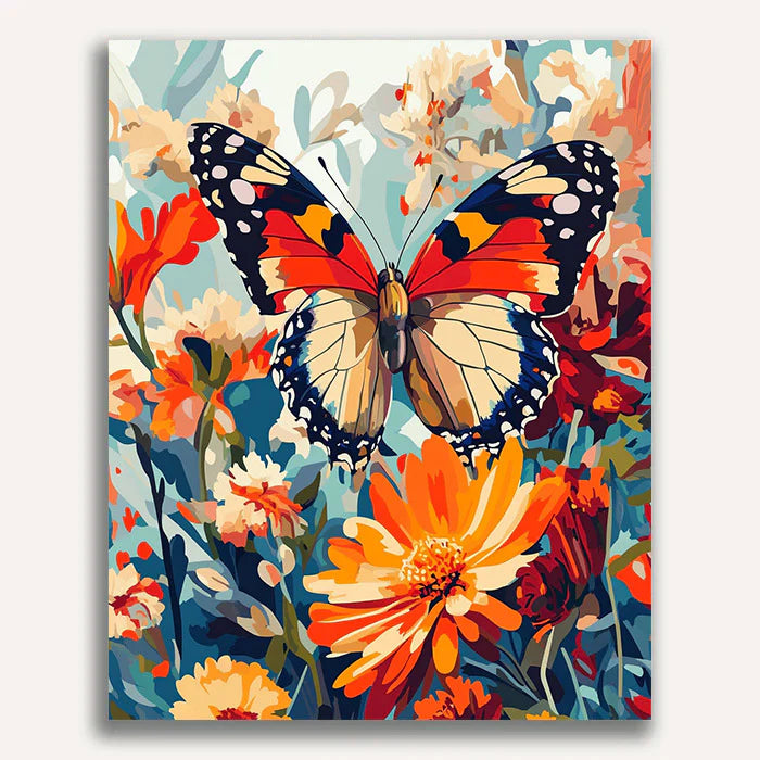 Fluttering Blooms Paint by Numbers #25