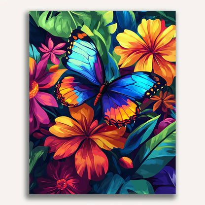 Fluttering Blooms Paint by Numbers #19