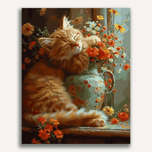 Cat vase Paint by Numbers