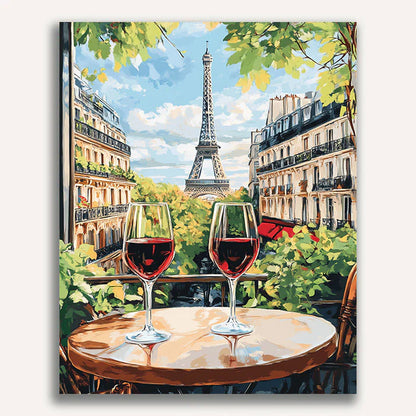 Paris and Wine Paint By Numbers