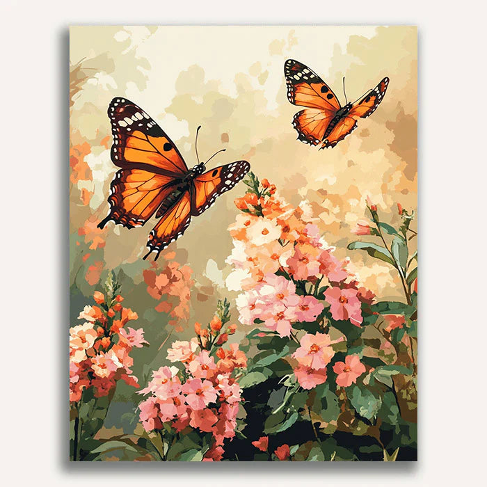 Fluttering Blooms Paint by Numbers #48