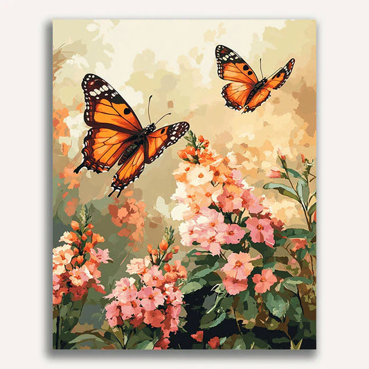 Fluttering Blooms Paint by Numbers #48