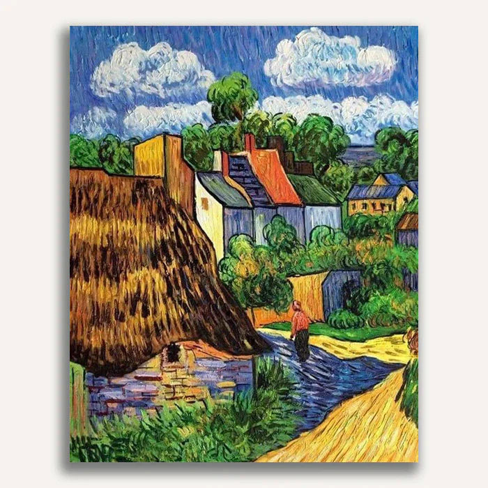 Houses in Auvers by Vincent Van Gogh Paint by Numbers