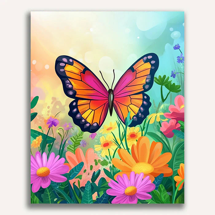 Fluttering Blooms Paint by Numbers #28