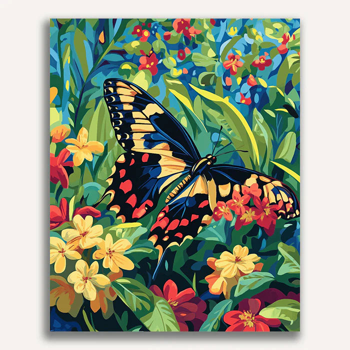 Fluttering Blooms Paint by Numbers #37