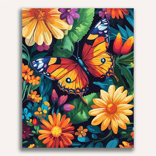 Fluttering Blooms Paint by Numbers #21