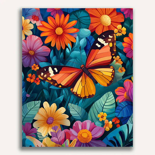 Fluttering Blooms Paint by Numbers #29