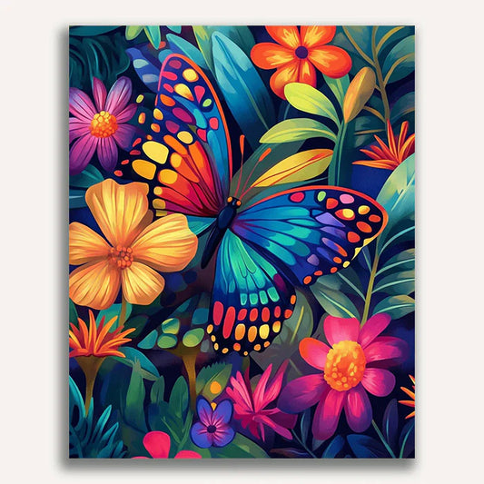 Fluttering Blooms Paint by Numbers #30