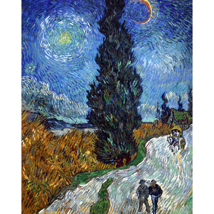 Road with Cypress and Star by Vincent Van Gogh Paint by Numbers