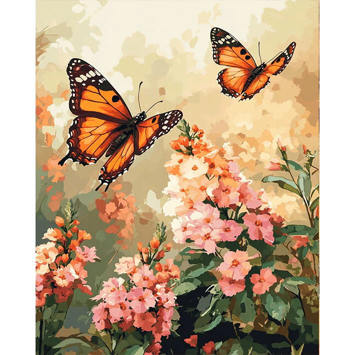 Fluttering Blooms Paint by Numbers #48