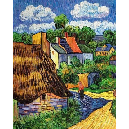 Houses in Auvers by Vincent Van Gogh Paint by Numbers