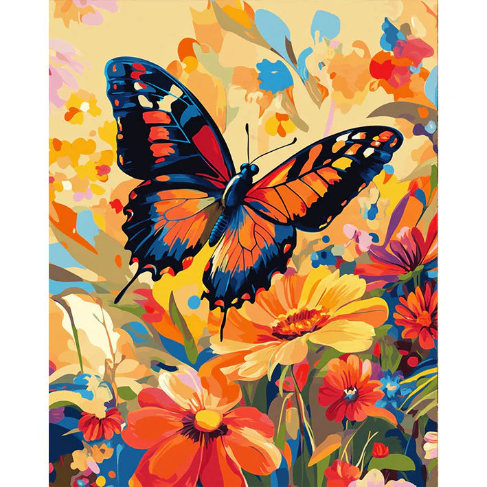 Fluttering Blooms Paint by Numbers #38