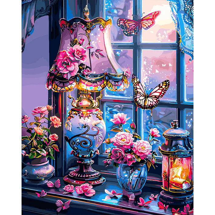 Butterfly Table Lamp Paint by Numbers