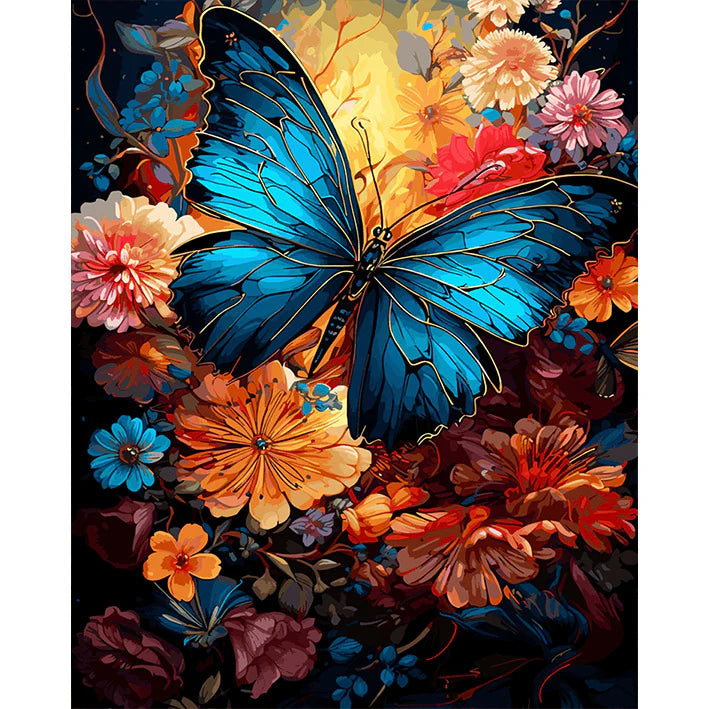 Butterflies resting on flowers Paint by Numbers