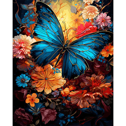 Butterflies resting on flowers Paint by Numbers