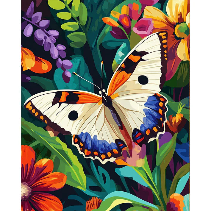 Fluttering Blooms Paint by Numbers #34