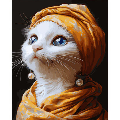 Cat with a pearl earring Paint by Numbers