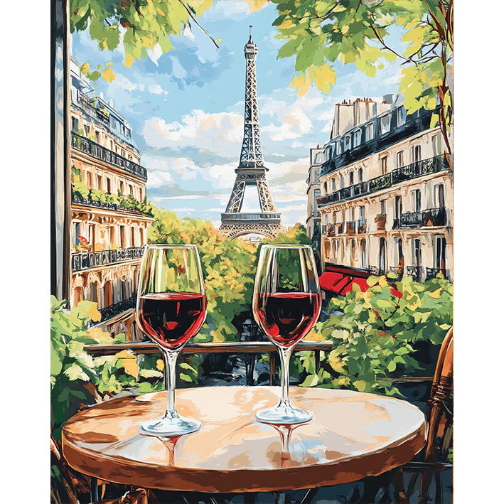 Paris and Wine Paint By Numbers