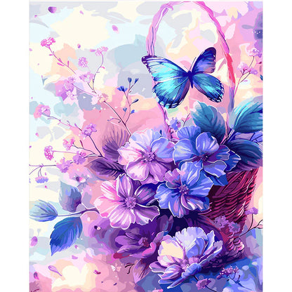 Butterfly Flower Basket Paint by Numbers