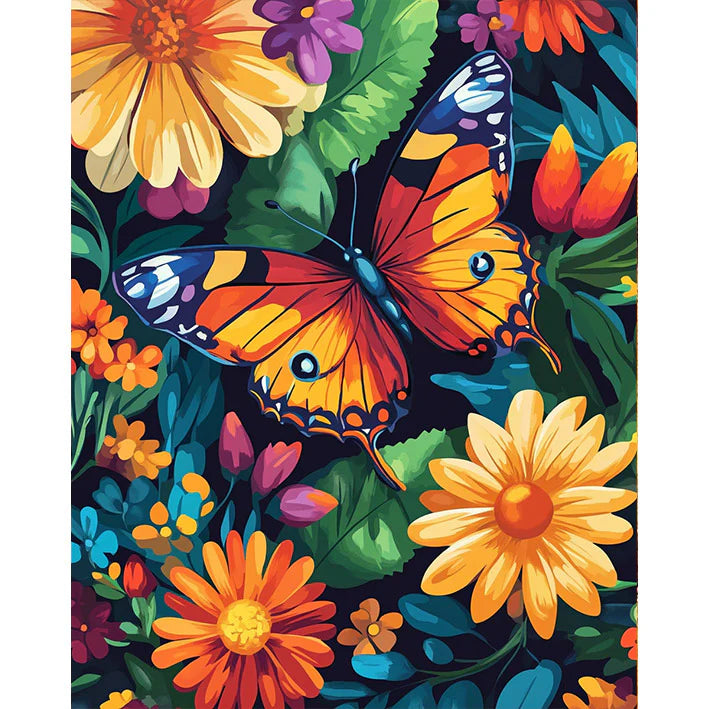 Fluttering Blooms Paint by Numbers #21