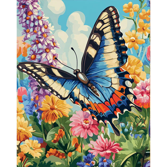 Fluttering Blooms Paint by Numbers #33