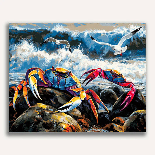 Crabs on a Rocky Shore Paint by Numbers