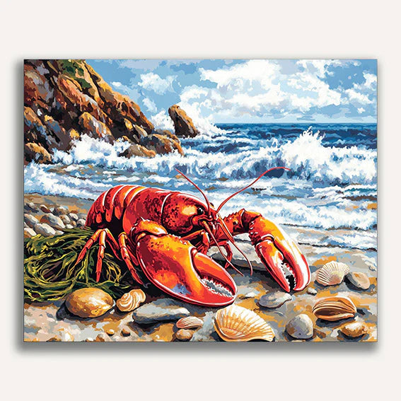 Lobster in a Rocky Cove Paint by Numbers