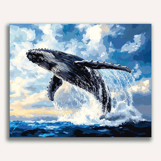 Whale Breaching the Surface Paint by Numbers