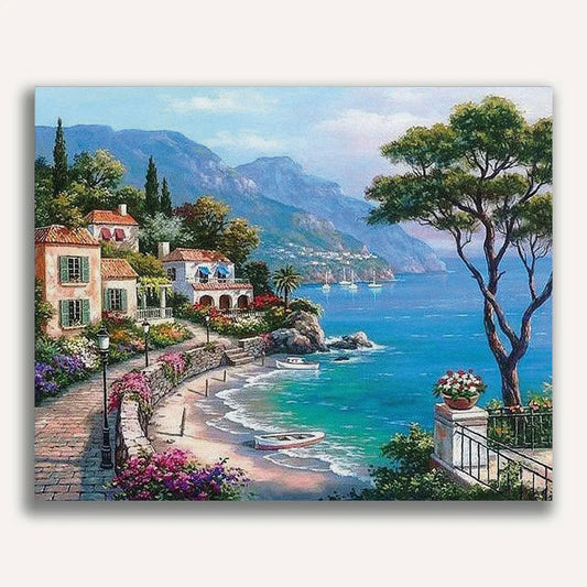 Mediterranean Seaside Paint by Numbers