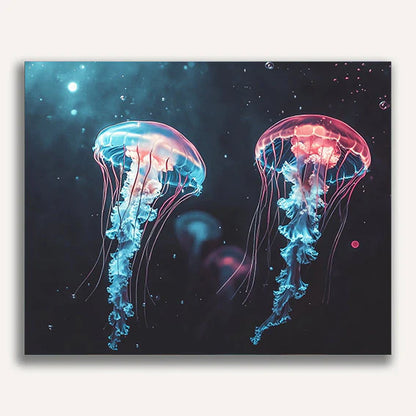 Jellyfish Drift Under Moonlight Paint by Numbers