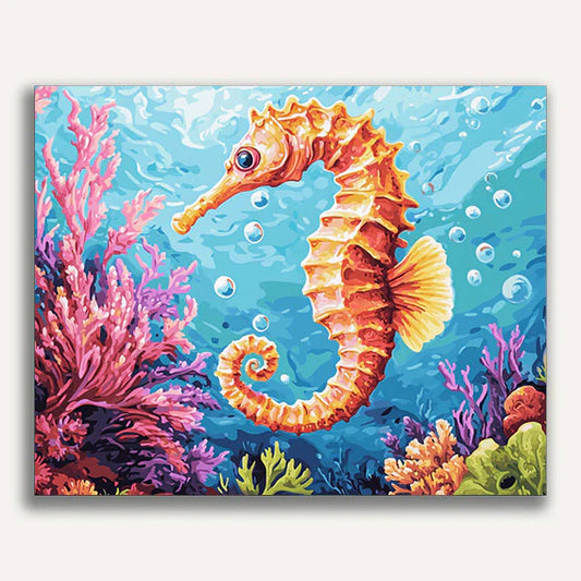 Seahorse Among Sea Fans Paint by Numbers