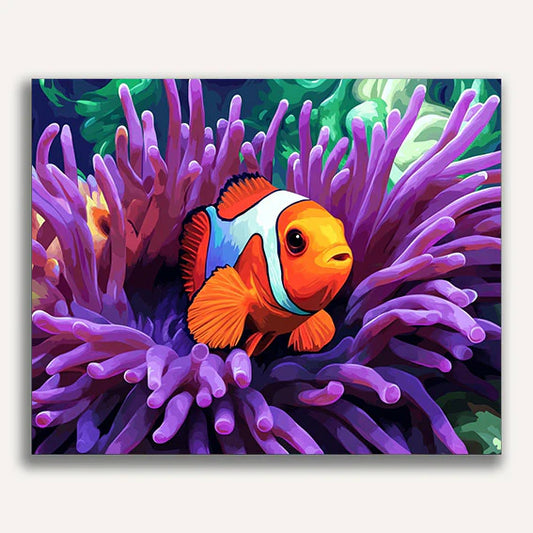 Clownfish in an Anemone Paint by Numbers