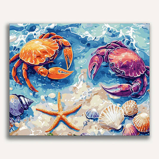 Crabs in a Tide Pool Paint by Numbers