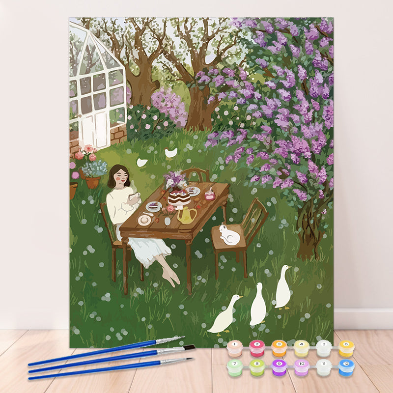 Leisure time - Garden Paint by Numbers Kits | Flower Park Landscape DIY | Paintbyart