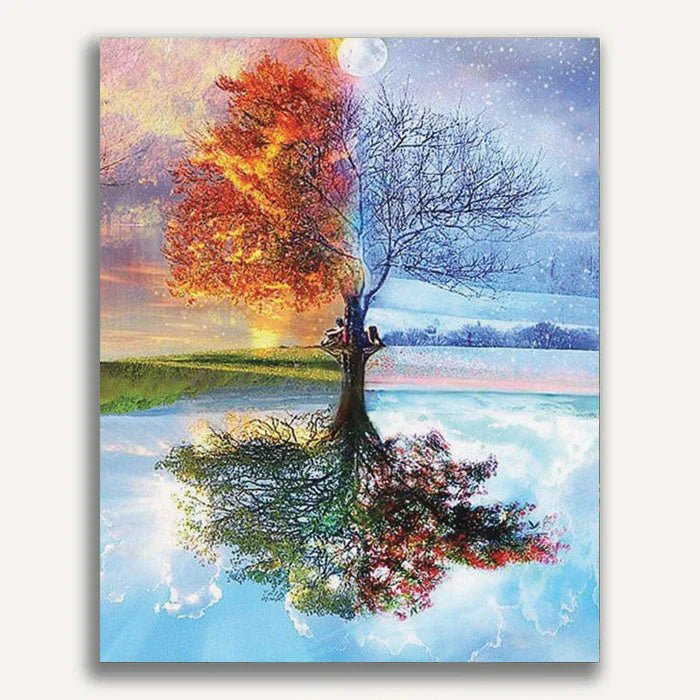 Four Seasons Tree Paint by Numbers