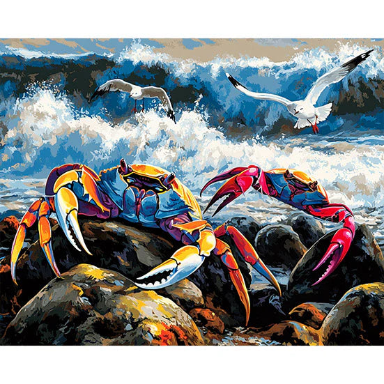 Crabs on a Rocky Shore Paint by Numbers