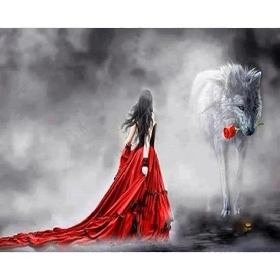 Beauty and the Wolf Paint by Numbers