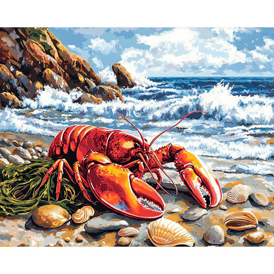 Lobster in a Rocky Cove Paint by Numbers