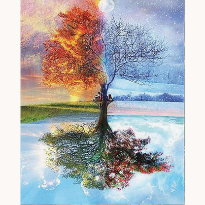 Four Seasons Tree Paint by Numbers